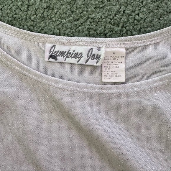 Retro Vintage Crop Top - white with slight silver sparkle - Picture 6 of 8